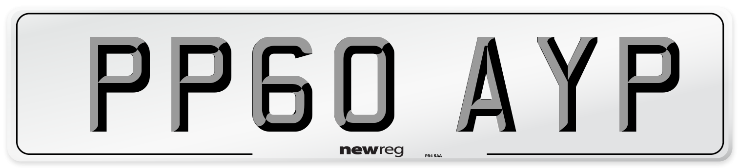 PP60 AYP Number Plate from New Reg
